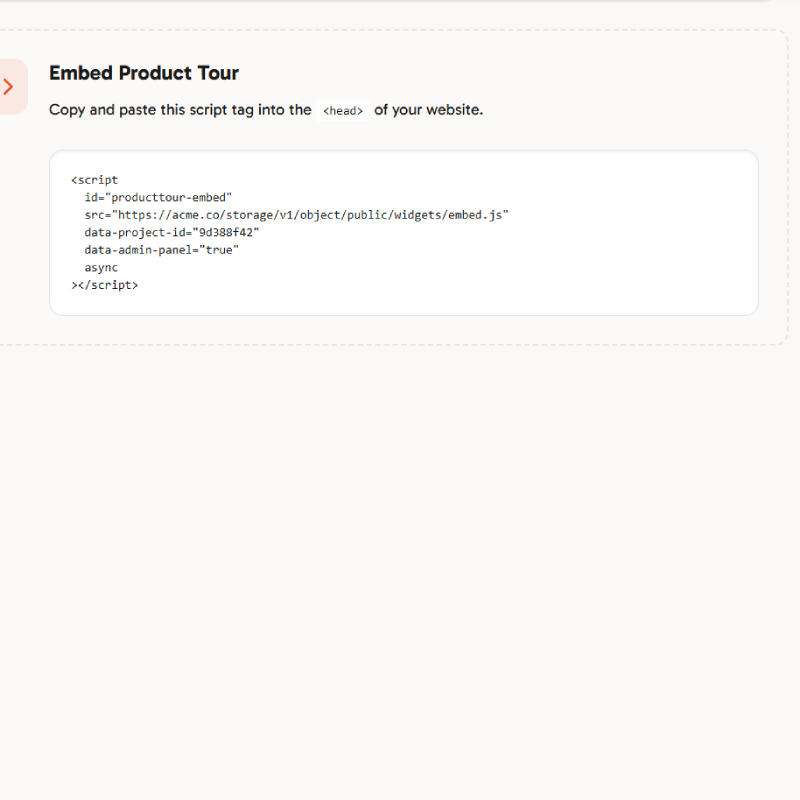 Copy the embed script tag